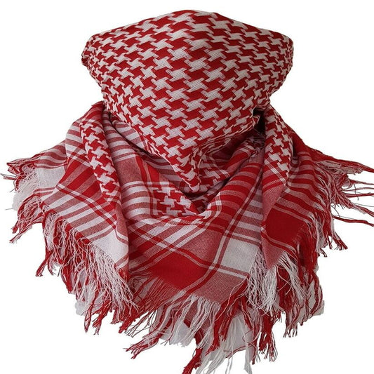 Shemagh - White & Red Unisex